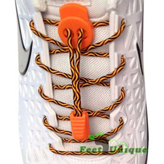 Sort & orange elastik snørebånd