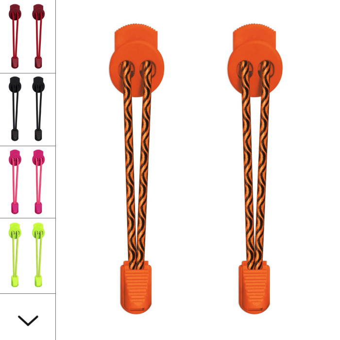 Sort & orange elastik snørebånd