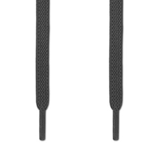 Flade, elastiske mørkegrå snørebånd (no-tie)