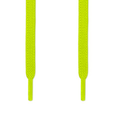 Flade, elastiske snørebånd i neon-gul (no tie)