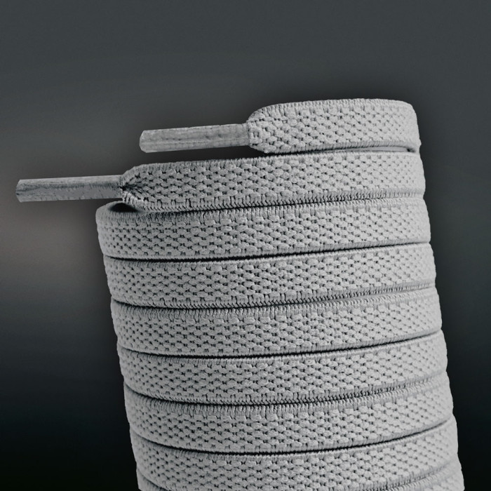 Flade, elastiske snørebånd i lysegrå (no tie)