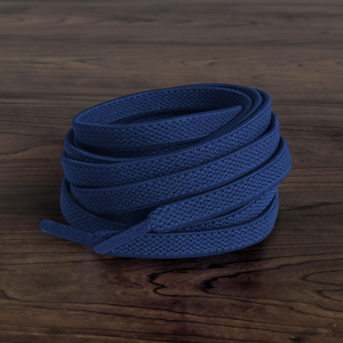 Flade, elastiske snørebånd i navy blå (no tie)