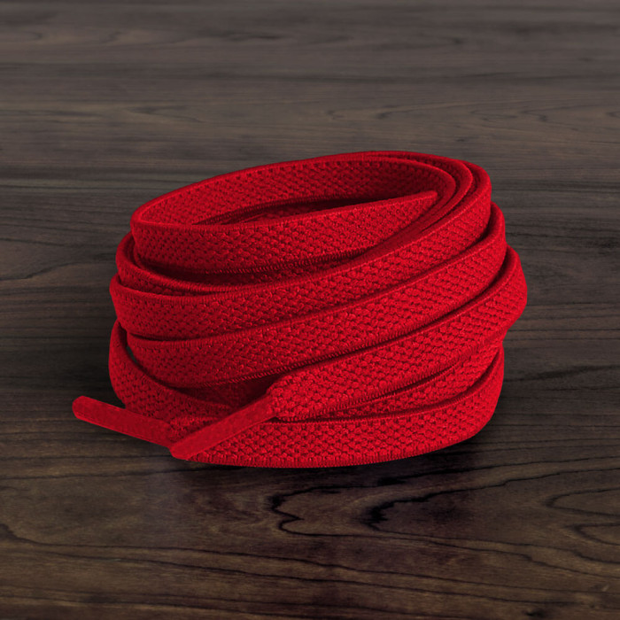 Flade, elastiske snørebånd i rød (no tie)